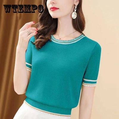 Women's Loose Round Neck T-shirt Mid-sleeve Top Summer Bottoming Shirt