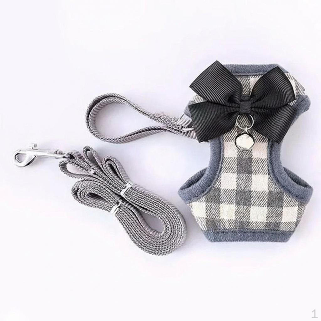 Cat Harness and Leash Set, Textile Vest Small Dog for Outdoor Walking, Adjustable Kitten