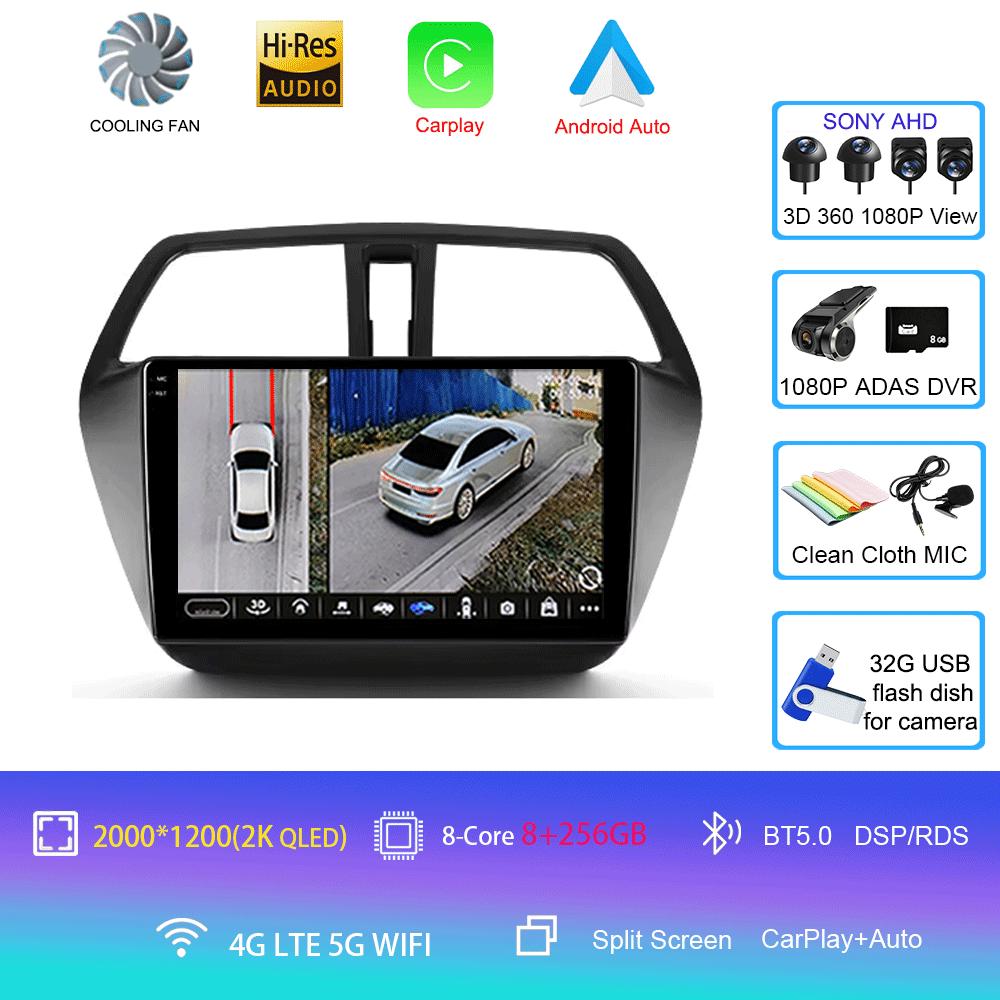 Android 14 Video Player For Suzuki SX4 S-Cross 2014 2015 2016 2017 Car Radio Multimedia Stereo GPS WIFI+4G Wireless Carplay Auto