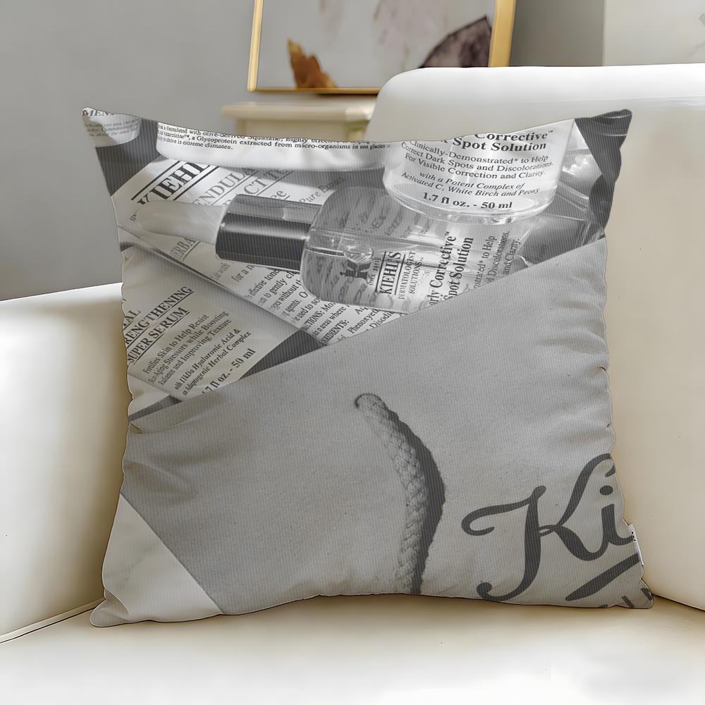 classic skincare brand Kiehl's Cushion Cover Soft & Easy-Wash Pillow Case – Versatile for Couch, Bed, Travel and Office