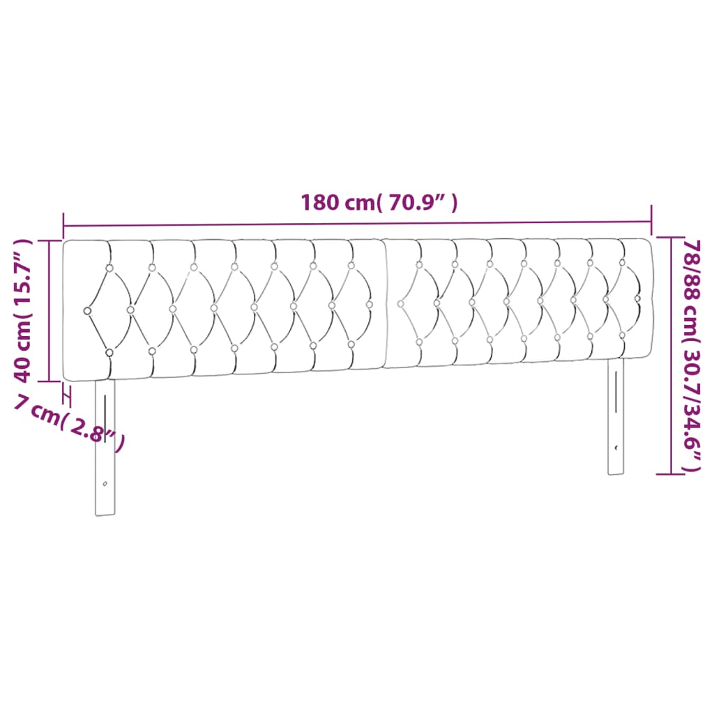 Headboards Pink 180 X 7 X 78 88 Cm Velvet