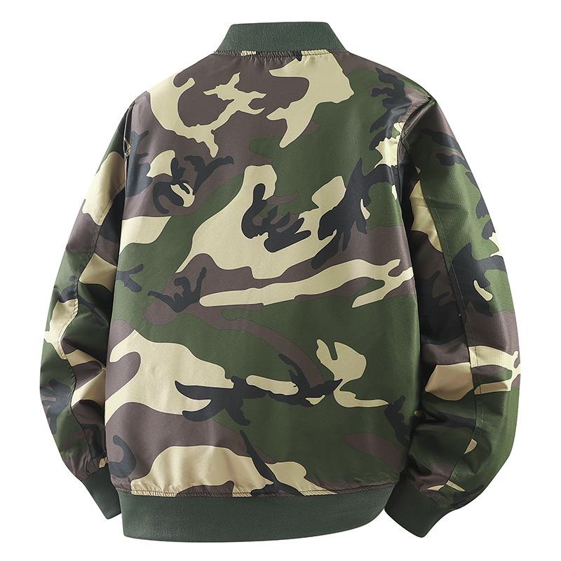 Double-Sided Men's MA-1 Camouflage Flight Jacket - Spring/Autumn Baseball Style Loose Workwear Top
