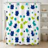 1pc Simple Rabbit Cat Shower Curtain with Metal Grommets, Polyester Bath Curtain Widow Curtain Bathroom Decor & Accessories