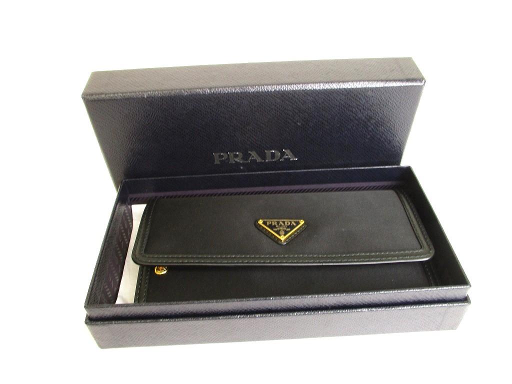 Authentic PRADA Black Nylon and Leather Bifold Long Wallet Purse #9801 Refurbished
