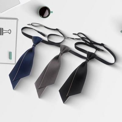 Cravate de cou pour femme et homme, bande élastique réglable, couleur unie, nœud papillon de remise de diplôme, banque, hôtel, chemise, accessoire de tenue de soirée