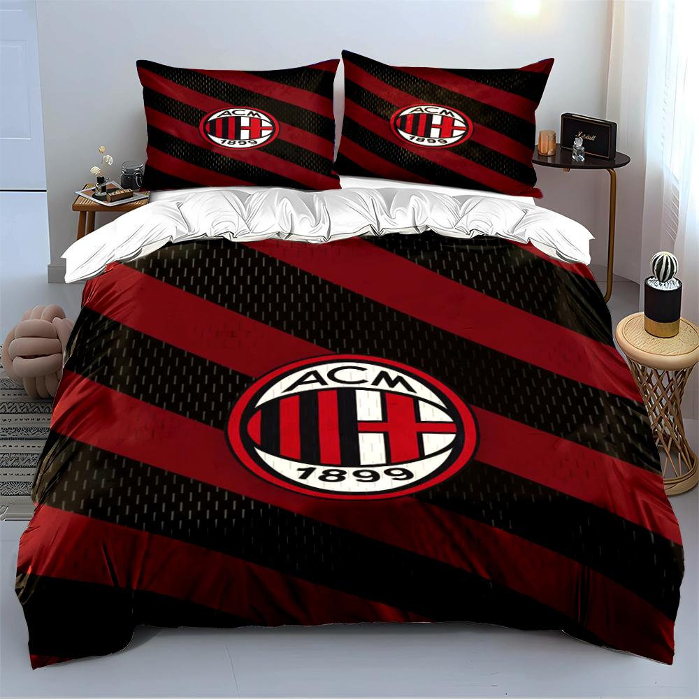 Set Biancheria da Letto Logo AC Milan Set Biancheria da Letto (1 copripiumino, 2 federe, piumino non incluso)