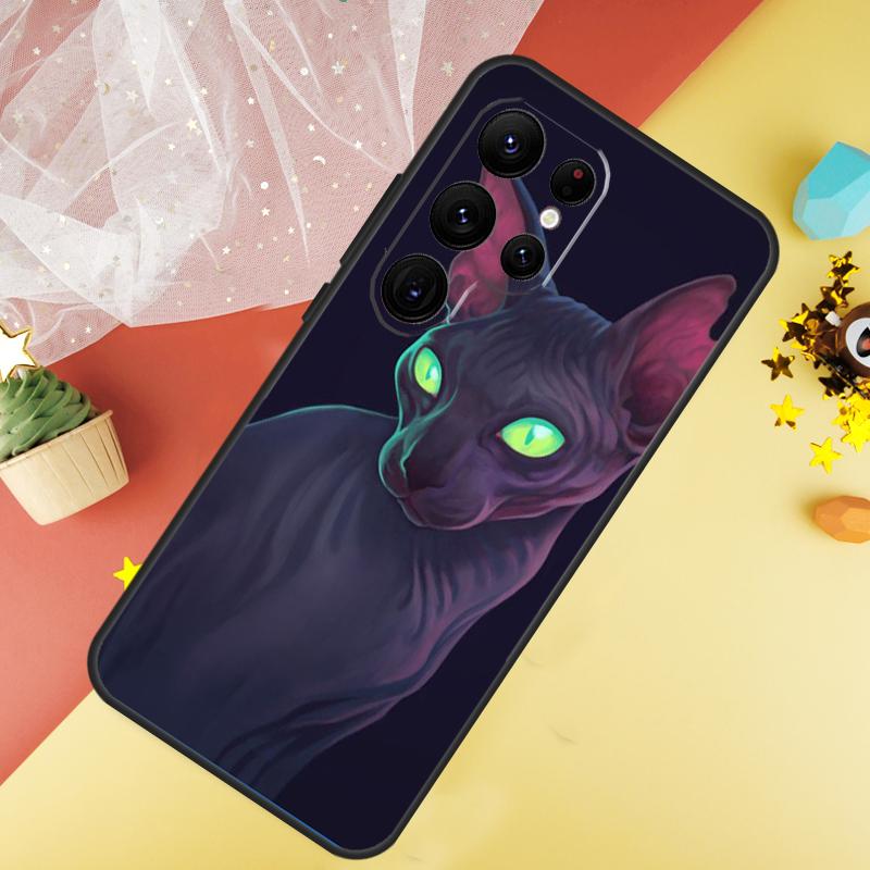 Sphinx Cat Case For Samsung Galaxy S24 S23 S22 Ultra S21 S20 FE Note 20 Note 10 S8 S9 S10 Plus Cover