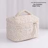 High-Capacity Quilted Floral Cosmetic Handbag