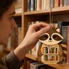 Reading Ornament Cute Wooden Animal Home Decor Animal Book Ornaments For Kids Adults Family Home Birthday Halloween Thanksgiving