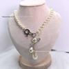 Empress Dowager Baroque Pearl Saturn Brooch Necklace & Earrings Set: Light Luxury Fashion Clavicle Chain