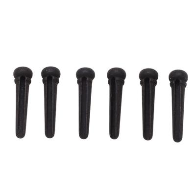 6 Pezzi Perno Ponte Chitarra Ebano Delicato Semplice Lunga Durata Set di Perni per Chitarra Standard Neri