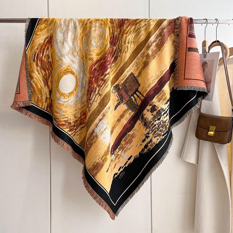 Imitation Cashmere Air-Conditioned Room, High-End Shawl, Big-Name Internet Celebrity Warm Scarf, Versatile Square Scarf