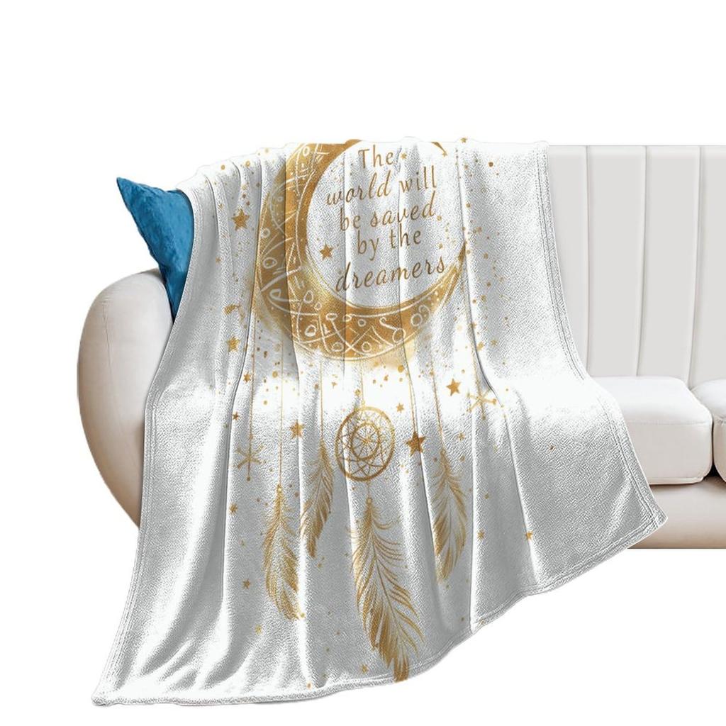 Dreamcatcher Blanket Boho Dream Catcher Plush Throw Blanket Flannel Fleece Blanket for Travel, Airplane, Bed, Couch, Car, Gift