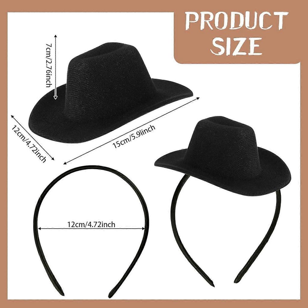 SeraphinaT Cowboy Hat Headband Mini Cowgirl Hat Headband Cowgirl Hat Women's