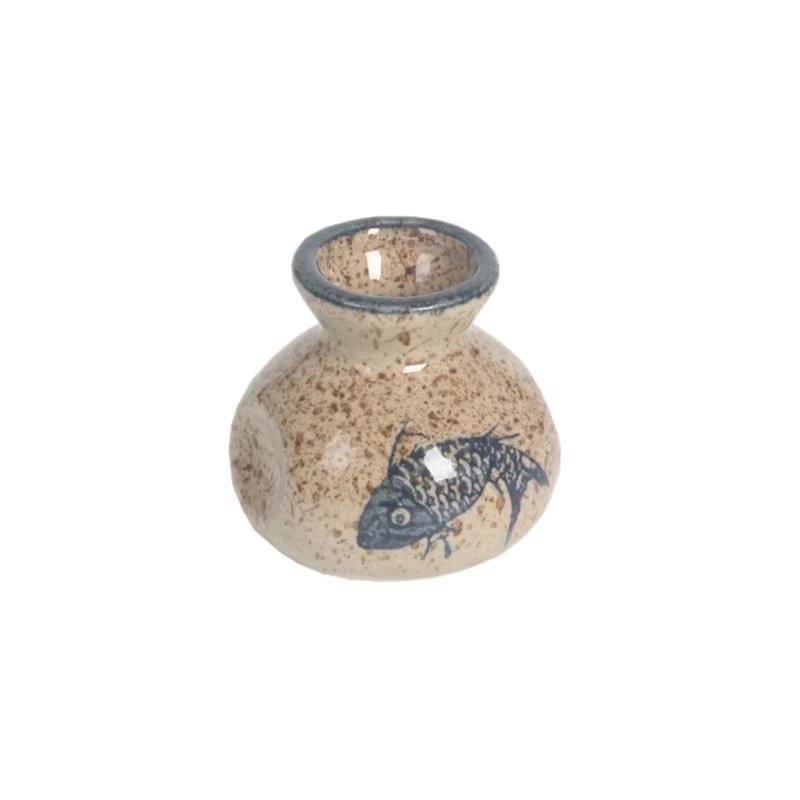 Japanese Style Toothpick Dispenser Ceramic Mini Vases Vintage Porcelain Jar Decorative Food Fruit Pick Fork Holder for Home