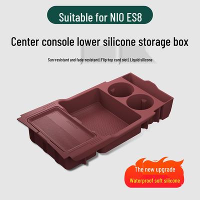 Compatible with 26 NIO ES8 Models: Center Console Silicone Storage Box & Glasses Holder Organizer.