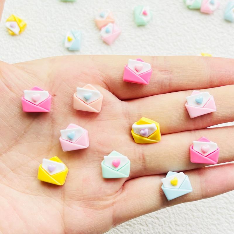 

30 Pcs New Resin Cartoon Valentine S Day Envelope Flat Back Scrapbook Figurine Diy Bow Decor Accessories Crafts A80