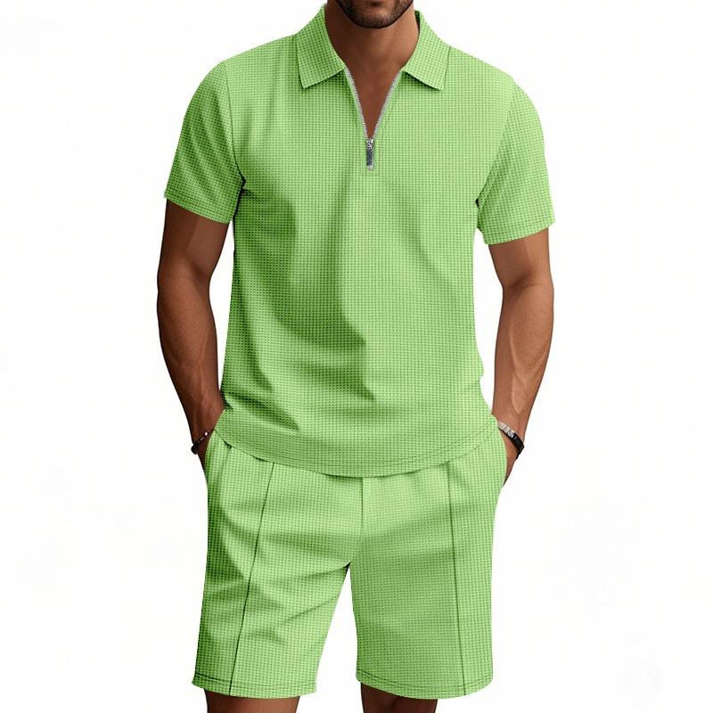HNXC Men's Fashion Casual Summer Spring POLO Neck Short Sleeve Blouses & Shirts Classic Exquisite