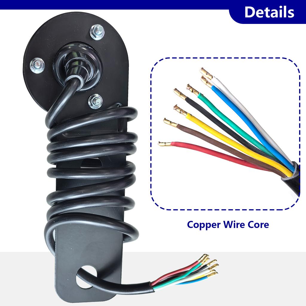 1.5M 12N 7Pin Pre-Wired Socket Car Trailer Caravan Electrics Mounting Plate Electrics Wire Part Wiring Connector Towing Towbar