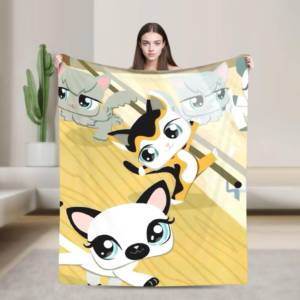 Littlest Pet Shop Antklodės Super Šilta Spausdinta Pliaušinė Antklodė Berniukui Mergaitei Sofai Kėdei Lovai Flanelinė Paklodė Lovos Užvalkalas