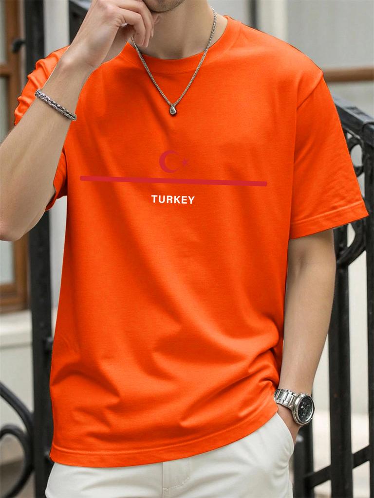 Turkey National Flag Printed Men T Shirts Hip Hop AllMatch TShirt Cotton Summer Clothes Casual Oversize Trendy Sportswear
