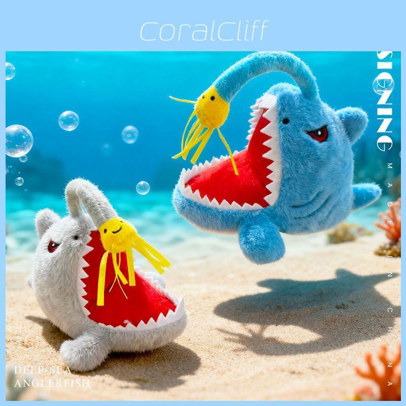 Pesce Lanterna Peluche Giocattolo Con Imbottitura in Cotone PP Perfetto Per Giocare Prima di Dormire dei Bambini e Come Regali