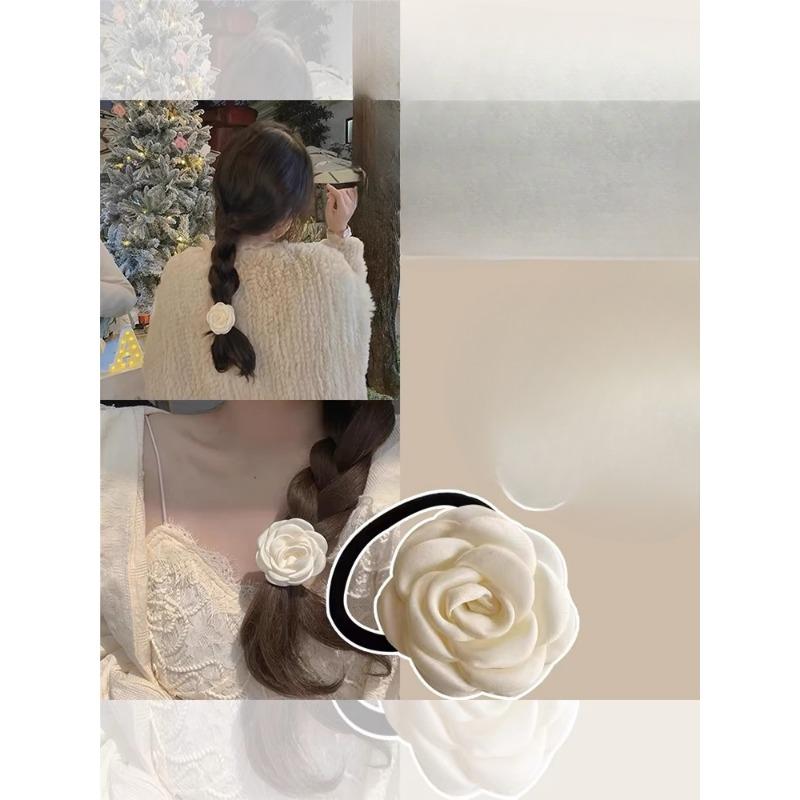 Retro Satin Rose Grab Clip Feminine Hair Clip Large Shark Clip Hair Accessory