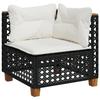 VidaXL Garden Corner Sofa with Cushions Black Wicker, Garden Corner Sofa, Garden Corner Seat 365923