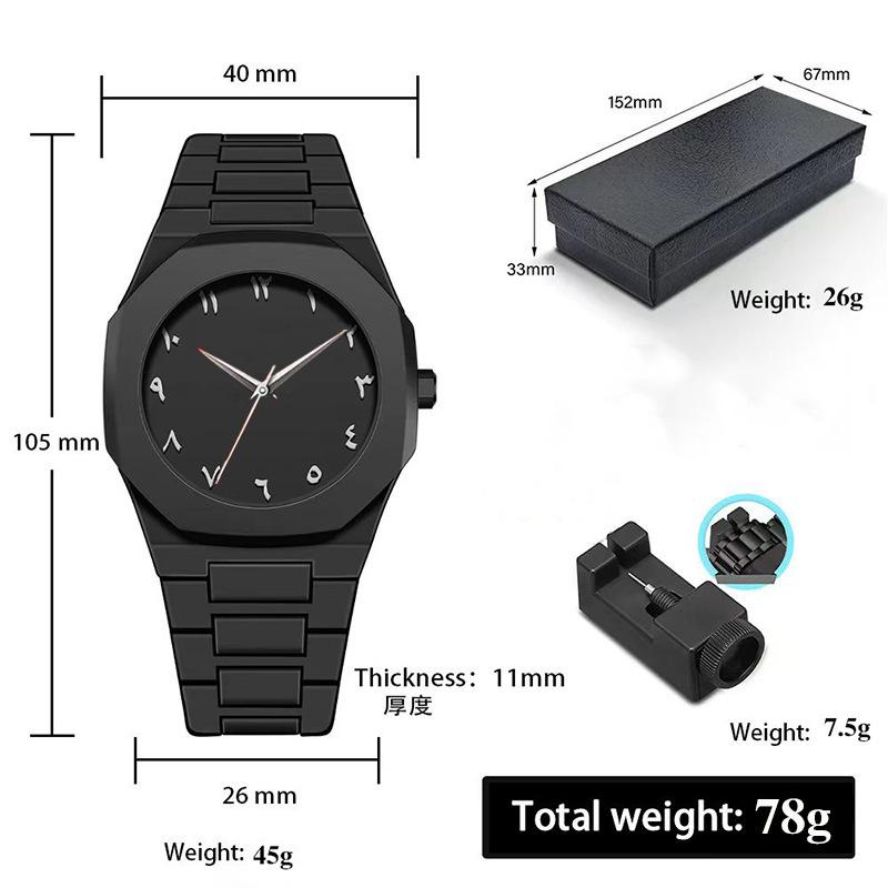 New Trend Fashion Men Watch Business Men Quartz Watch Classic Waterproof Round Watches Art Arabic Digital Dial Men's Clock