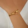 316L Stainless Steel Hollow Heart Gold Color Chain Bracelet For Women Lady Fashion New Waterproof Jewelry Party Gift