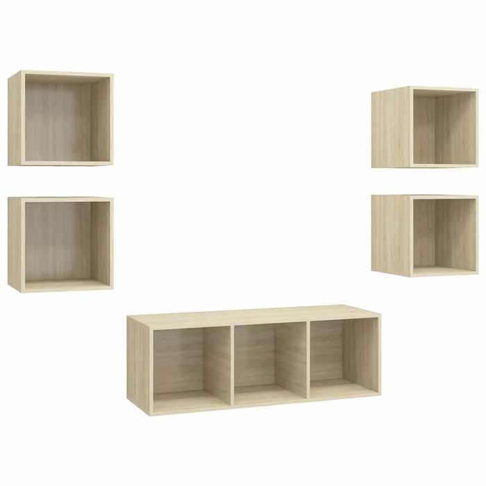 Maison Exclusive - 5-piece TV Furniture Set Sonoma Oak Engineered Wood