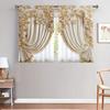 2PCS Luxury Gold Classical Curtains, Pole Bag Polyester Material Design, Bedroom, Home Decoration
