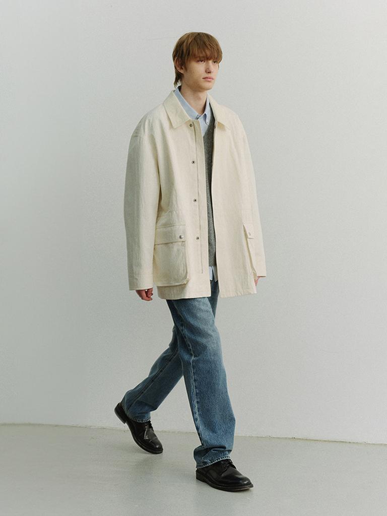 Dunst For Men Cotton Chore Jacket_Unisex_Udja6A101_Off White