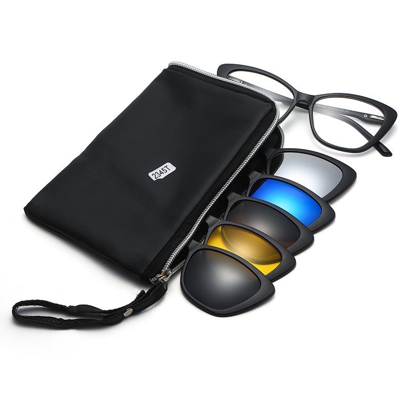 

Набор солнцезащитных очков Очки Женские Личность Очки для близорукости Очки с пружинной дужкой Набор очков Магнитные сменные солнцезащитные очки 2345 PC material rack