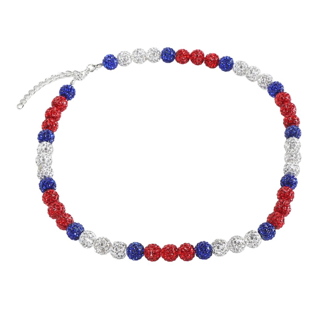 Baseball Necklace Rhinestone Unisex Baseballer Inspired Colorful Beaded Necklace for Baseball