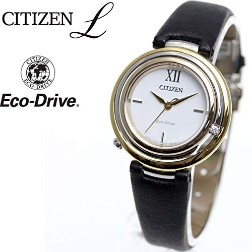 Citizen L EM0656-23A Eco-Drive Arcly Series Kanon-inspired Design Women's Watch, Black