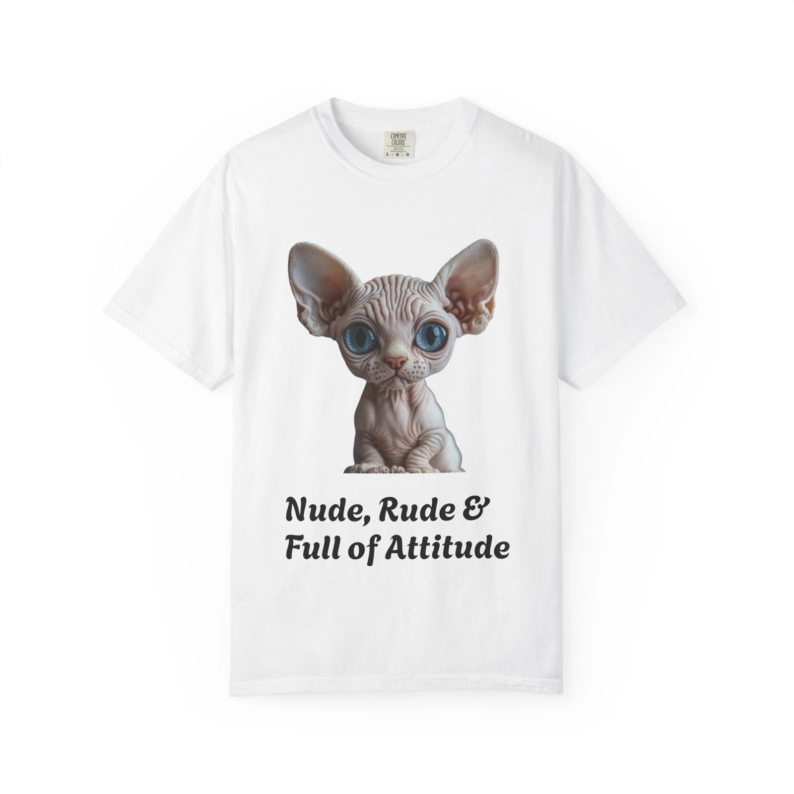 Sassy Sphinx Sphynx Cat Graphic Funny T-shirt for Lovers Hairless L