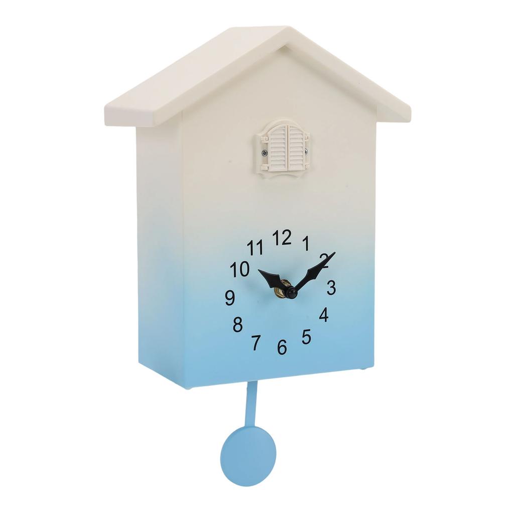 Cuckoo Clock with Cuckoo Bird Voices Modern Battery Operated Hourly Chiming Wall Clock for Study Living Room