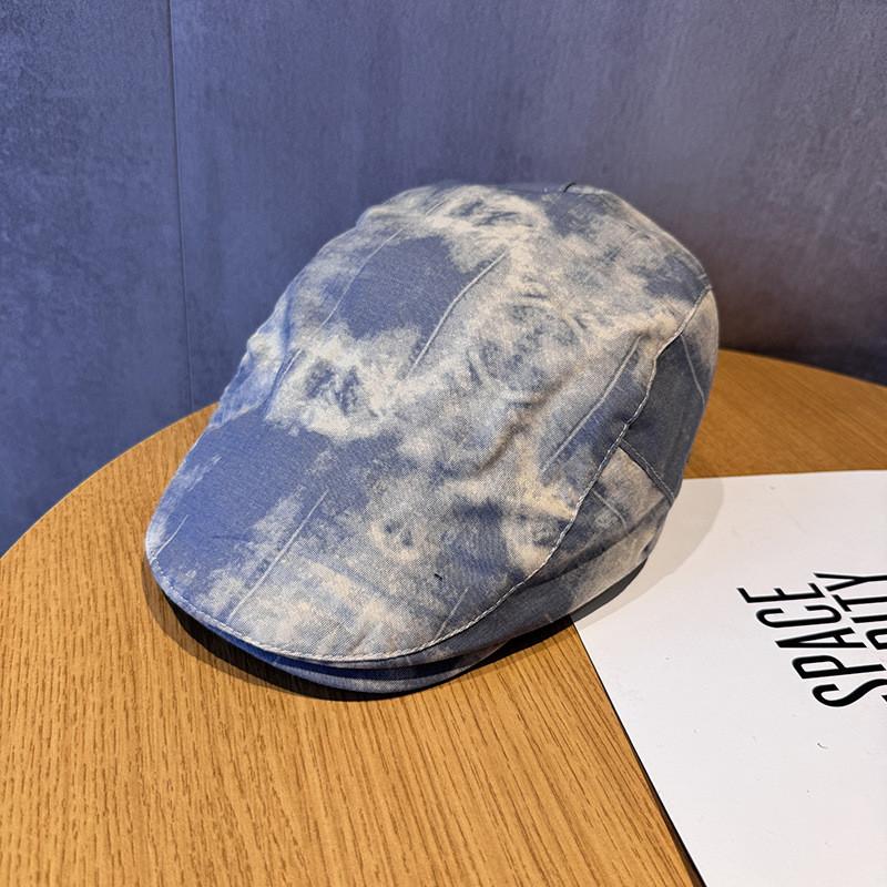 Vintage Tie Dye Newsboy Cap For Women With Breathable Cotton Material Perfect For Spring And Summer Wear