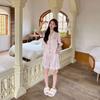 New Pajamas Women's Ice Silk Summer Thin Girl Sweet Lace Short-sleeved Shorts Silk Loungewear Set