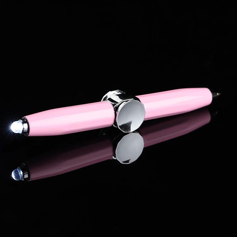 Creative Luminous Multifunction Spinner Pen with LED Light – Writable Decompression Ballpoint.