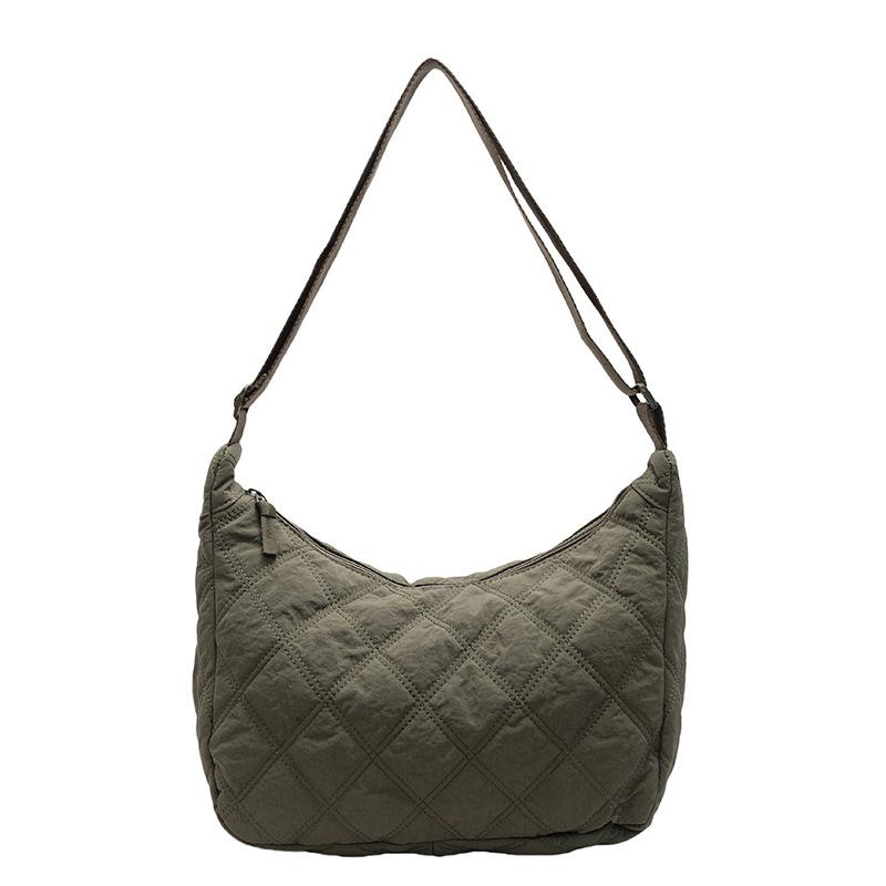 Bag women's large-capacity new casual messenger cloth bag diamond commuter dumpling bag