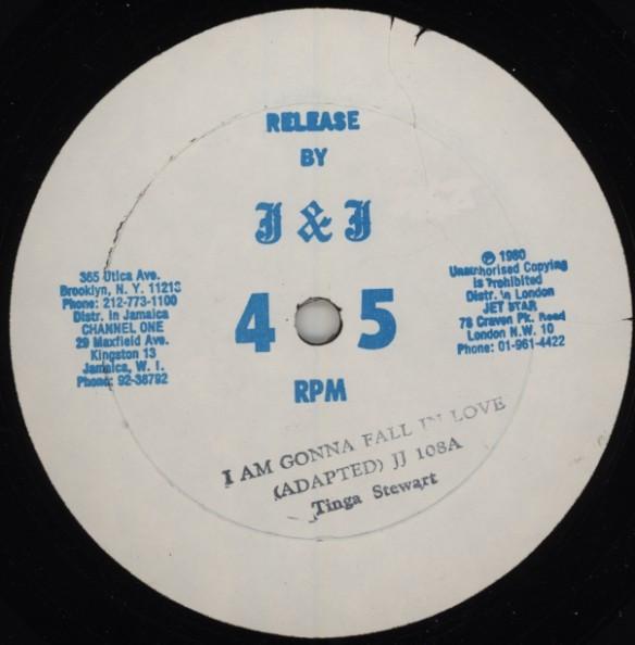 

12inch Record TINGA STEWART D. KNIGHT I Am Gonna Fall In Love You Must JJ108 JJ 1980 US Reggae Ska Dub Used