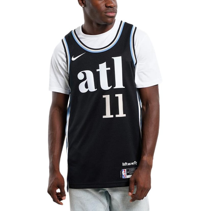 Nike Dri Fit Basketball Jersey City Edition 2023/24 Season, Atlanta Hawks Trae Young Size 11 Men's Black DX8486-011