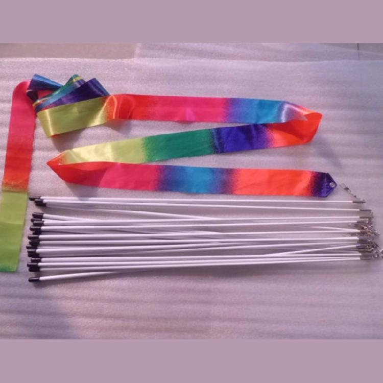 Rhythmic Dance Ribbon 157.5Inch Gymnastics Ribbon Rainbow Band for Twirling Artistic Dancing Gymnastics Kids Talent Show