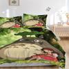 Neighbor Totoro Print 3Pcs Bedding Setduvet Cover With 2 Bedropillowcase Home Birthday Gift