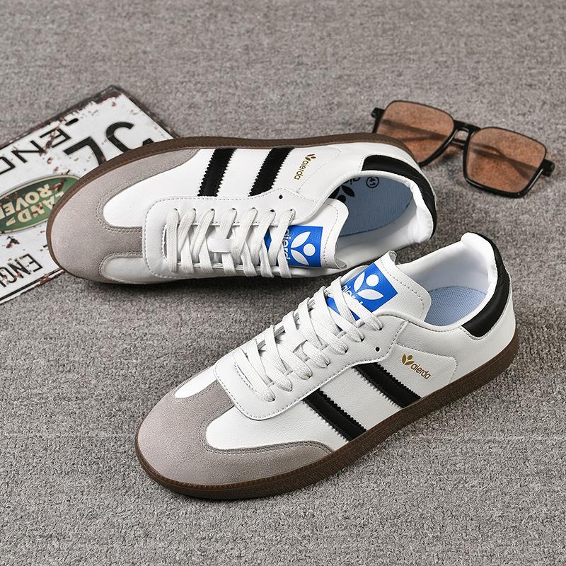 Leather German Training Shoes Women's 2025 New Summer Breathable Thick-soled Versatile Explosive Shoes Casual Niche Board Shoes New