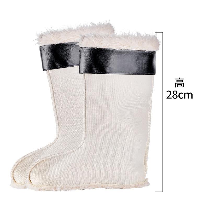 Зимние дождевые ботинки флисовая внутренняя подкладка теплая внутренняя вставка утолщенные с высоким голенищем флисовый чехол высокие резиновые сапоги хлопковый чехол внутренние плюшевые носки чехол