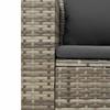5 Piece Garden Sofa Set with Cushions Grey Poly Rattan & Acacia