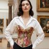 Vintage French Fishbone Bandeau Bustier Top - Women's Shapewear Corset